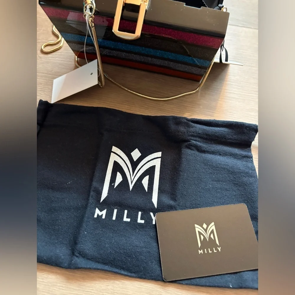 Milly Glitter Acrylic Clutch Crossbody